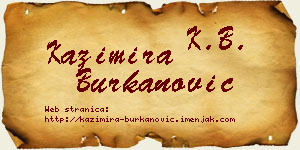 Kazimira Burkanović vizit kartica